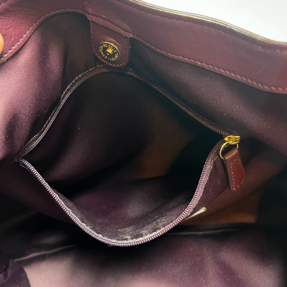 Coach Campbell Belle Bordeaux Burgundy Leather Shoulder Bag Gold Hardware - Picture 10 of 15